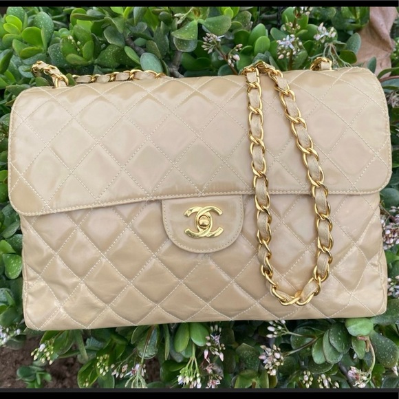 ❤️🔥FINAL SALE!!!❤️🔥CHANEL COATED CANVAS CLASSIC JUMBO SINGLE FLAP CROSSBODY - Picture 3 of 16